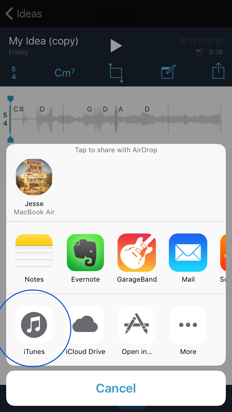 Music Memos to GarageBand 4