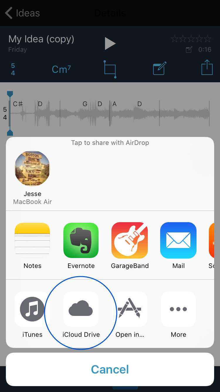 Music Memos to GarageBand 5