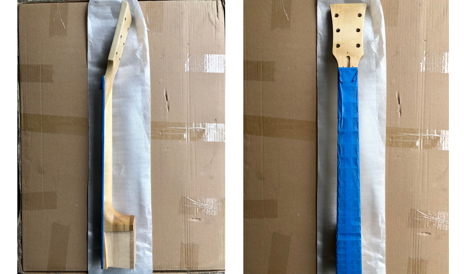 Guitar neck after stain and polish